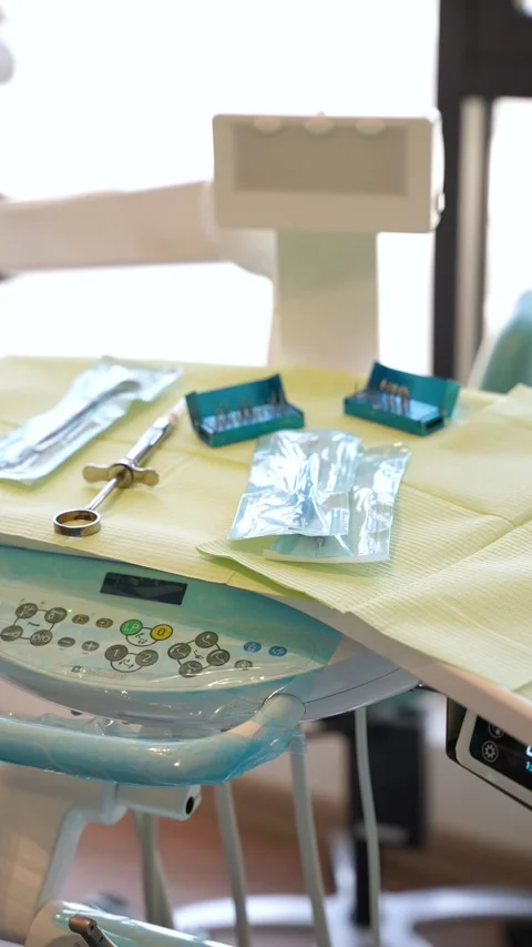 Dental Tools and Instruments on Tray Stock Footage 331170818
