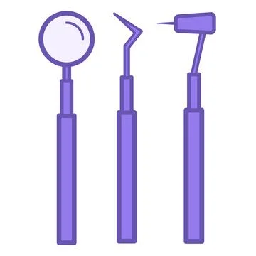 Dental Tools Color Icon. Vector Icon of Oral Examination Tools. Dental care.. Stockillustratie