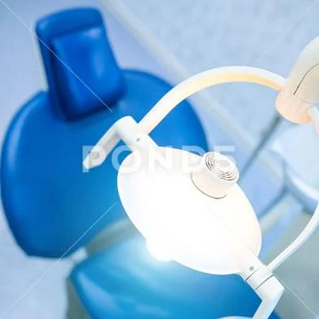 A dental tools for polishing teeth in the dental clinic in the background blu Stock Photos