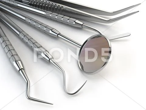 Dentist Tools And Dentistry Instruments Icon Set Stock