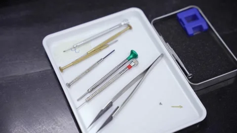 Dental Tools on Tray Stock Footage 311201503