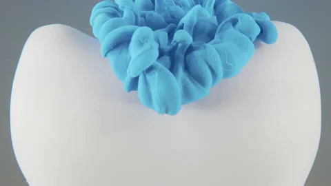 Dental Tooth Abstract, blue cloud covering it on a Grey background. Oral health Video stock 149905179