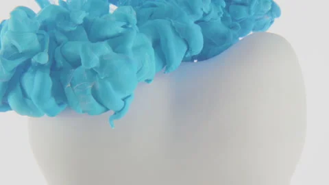 Dental Tooth Abstract, blue cloud covering it on a white background. Oral health Stock Footage 150362782