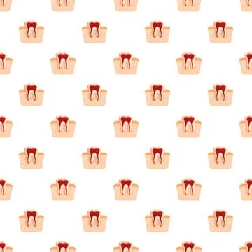 Dental tooth anatomy in seamless pattern background イラスト素材
