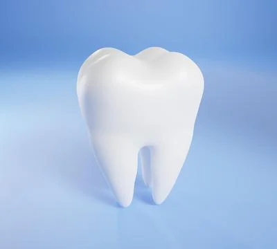 Dental tooth model on a blue background Stock Illustration