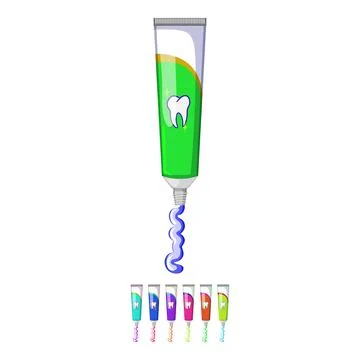 Dental toothpaste cartoon vector graphic sign color 库存插图