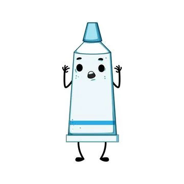 Dental toothpaste character cartoon vector illustration Illustrazione stock