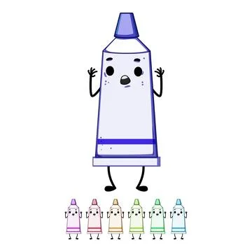 Dental toothpaste character cartoon vector graphic Illustrazione stock