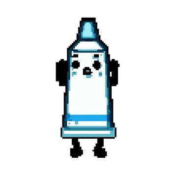 Dental toothpaste character pixel art vector illustration Ilustración de archivo