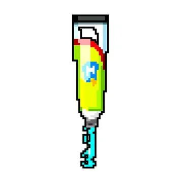 Dental toothpaste game pixel art vector illustration Ilustración de archivo