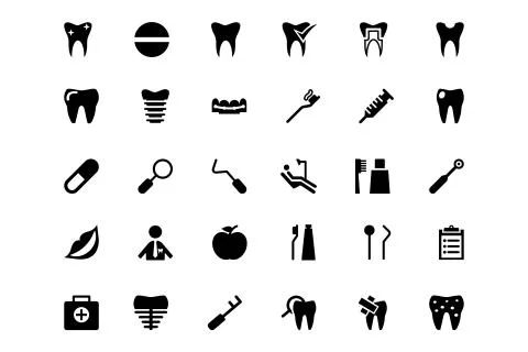 Dental Vector Icons Stock Illustration