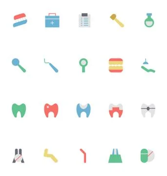 Dental Vector Icons Set Stock Illustration