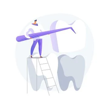 Dental veneers abstract concept vector illustration. Stock Illustration