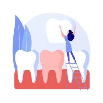 Dental veneers abstract concept vector illustration. Stock Illustration