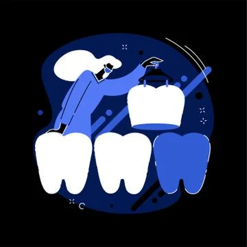 Dental veneers abstract concept vector illustration. Stock Illustration