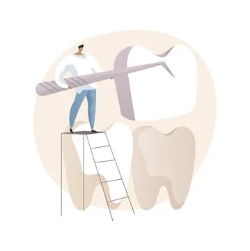 Dental veneers abstract concept vector illustration. Stock Illustration
