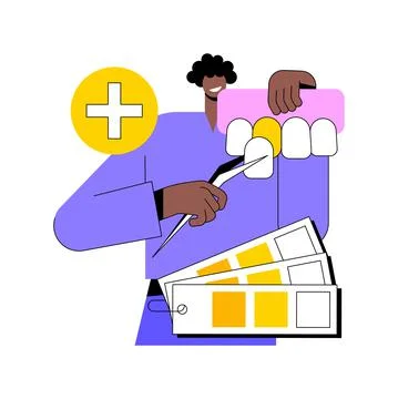 Dental veneers abstract concept vector illustration. Stock Illustration