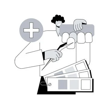 Dental veneers abstract concept vector illustration. Stock Illustration