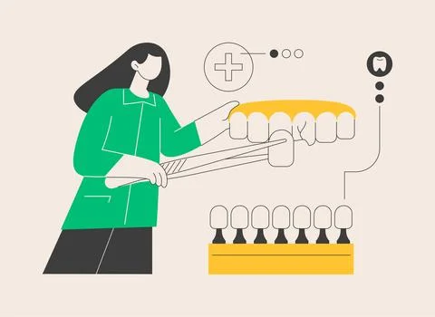 Dental veneers abstract concept vector illustration. Stock Illustration