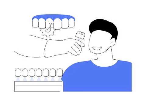 Dental veneers abstract concept vector illustration. Stock Illustration