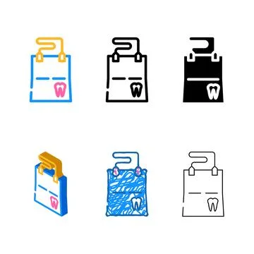 Dental wipe color icon vector edition flat Stock Illustration