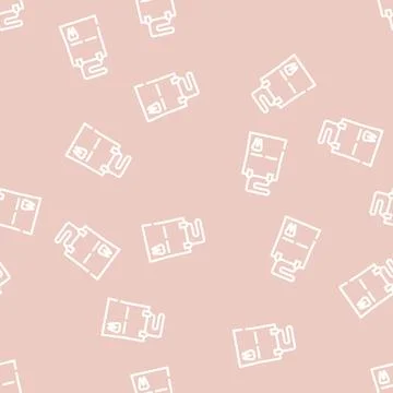 Dental wipe line vector seamless pattern flat Stock Illustration