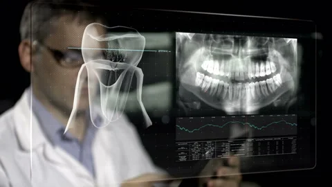  Dentist Analysing Xray Stock Footage 210454383