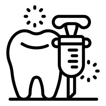 Dentist applying anesthesia to tooth using syringe for painless treatment Illustrazione stock