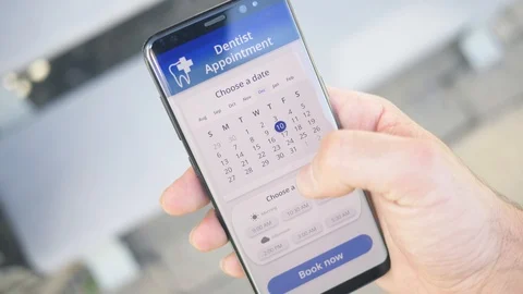 Dentist Appointment App on Smartphone Screen Video stock 110801418