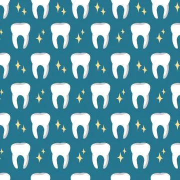 Dentist background. Texture of tooth pattern. Illustration of dentist pattern Stock Illustration