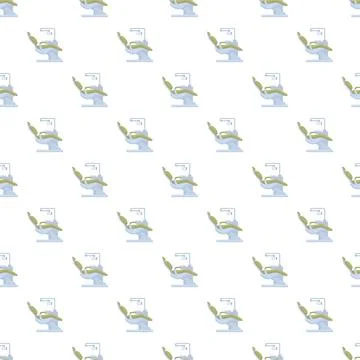 Dentist chair pattern creating seamless healthcare background Illustrazione stock