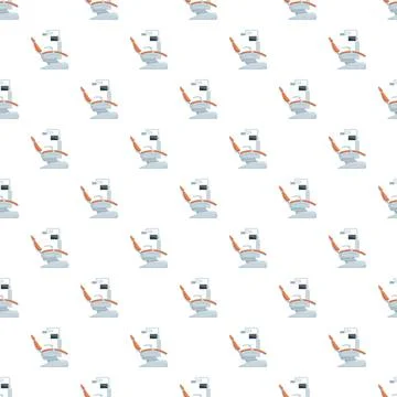 Dentist chair seamless background pattern for medical design Illustrazione stock