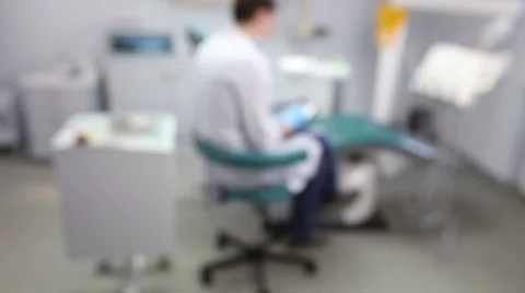 The dentist checks the mouth using tools. Point of view of patient in chair. Stock Footage 62133910
