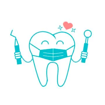Dentist concept in the form of a tooth in a mask Stock Illustration