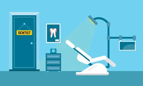 Dentist doctors office and patient with toothache vector Stock Illustration