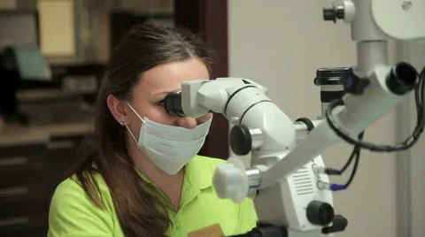 Dentist Exam With Microscope Stock Footage 63314112