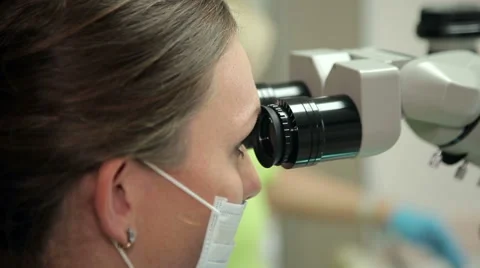 Dentist Exam With Microscope Stock Footage 63314649