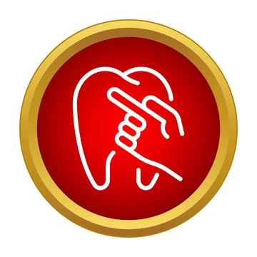 Dentist finger pointing tooth indicating oral health problem Stock Illustration