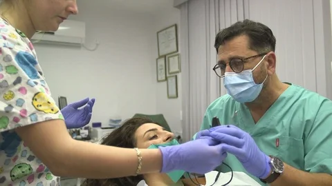 At the dentist with full staff Stock Footage 113190805