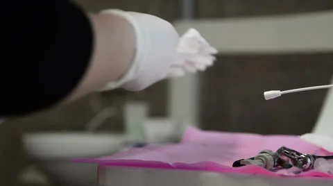 Dentist getting ready to work Stock Footage 24820837