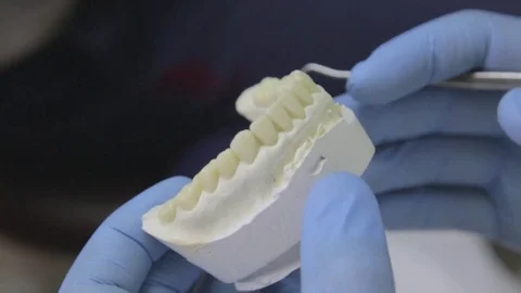 Dentist hand with jaw Video stock 75986259