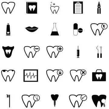 Dentist icon set Stock Illustration