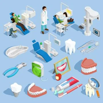 Dentist Icons Set Illustrazione stock