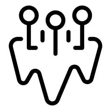 Dentist installing dental implants icon showing teeth replacement Illustrazione stock
