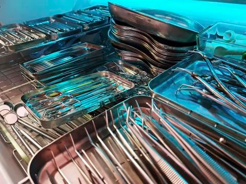 Dentist instruments set Stock Photos