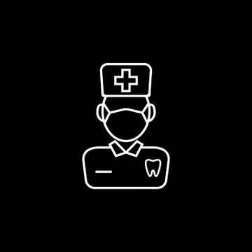 Dentist line icon Stock Illustration