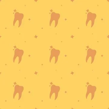 Dentist Molar Tooth Hygiene Seamless Silhouette Background Illustrazione stock