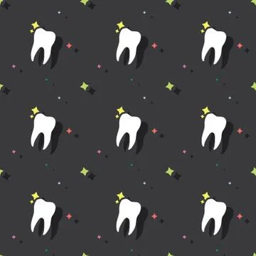 Dentist Molar Tooth Seamless Colored Pattern Background Stock Illustration