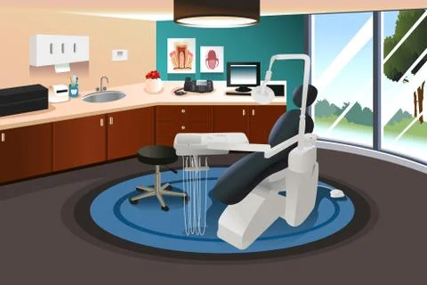 Dentist Office Scene Stock Illustration