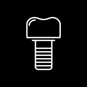 Dentist, orthodontics line vector icon. Dental implant, tooth orthodontics sign Stock Illustration